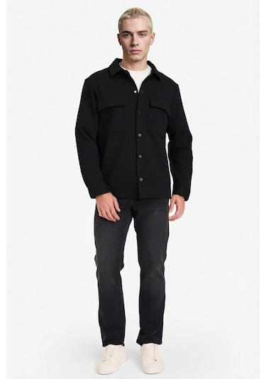 Defacto Regular Fit Twill Siyah Erkek Gömlek E7689ax/bk81 Siyah