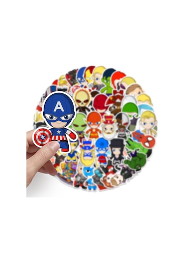 50 Adet Tekrarsız Anime Kahraman Kalite Pvc Sticker 03