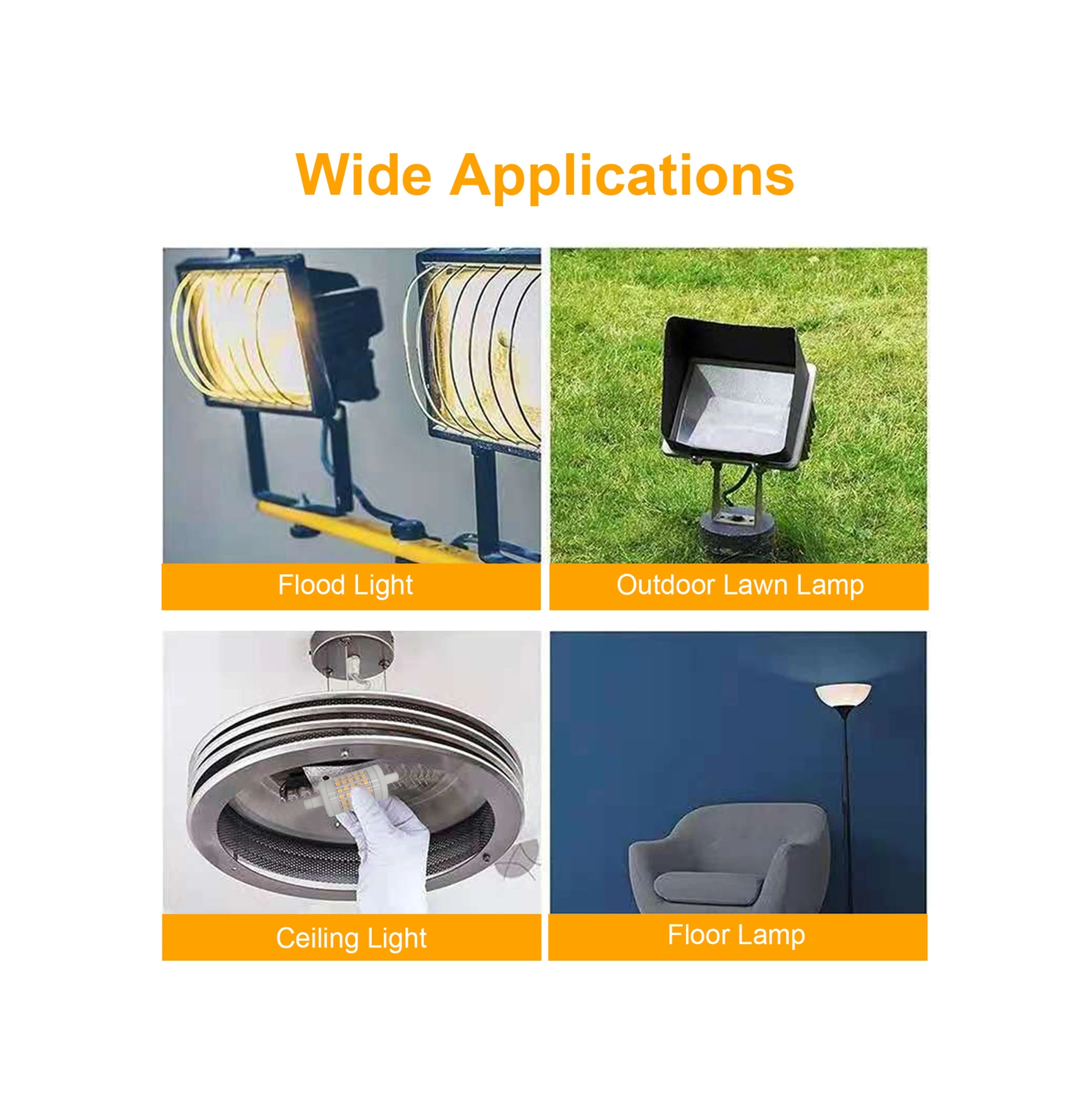 Youmex R7s Tabanlı Mısır Işığı 75 Led 10w 220-240v Sürekli Dimmable Ip42 Beyaz Işık 360 Aydınlatma