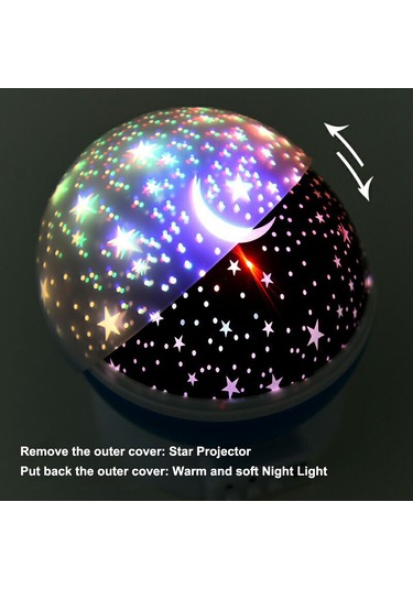 Yaozixa Renkli Dönen Güneş Sistemi Projektörü - Pembe Usb Işık Kaynağı 4 Led Gece Lambası Pil Dahil Değil Diğer