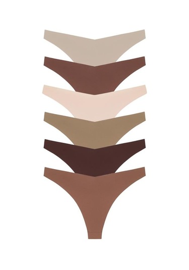 Lazer Kesim Kadın Brezilya Külot 6'lı Paket Renkli-2 Çok Renkli