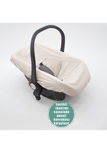 Mordesig Ortopedik Bebek Puset Minder Ve Çarşaf,ekose Pamuk Kumaş
