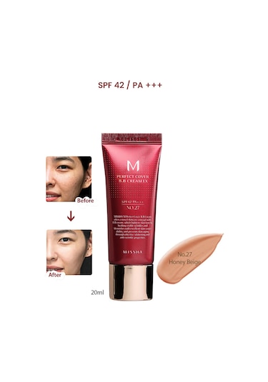 Missha Yoğun Kapatıcılık Sunan BB Krem M Perfect Cover BB Cream Ex No: 27 20 ML