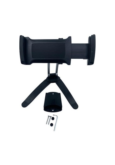 Hobibahçem 360 Derece Dönebilen Mutfak Masaüstü Telefon Tablet Tutucu Ayarlanabilir Esnek Ayaklı Metal Siyah