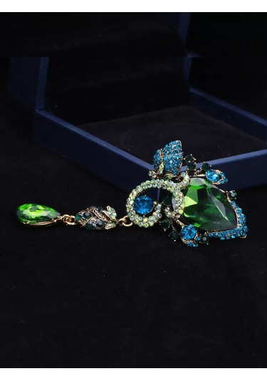 Beautiful Detail Orijinal Büyük Broş 186934795 Yeşil