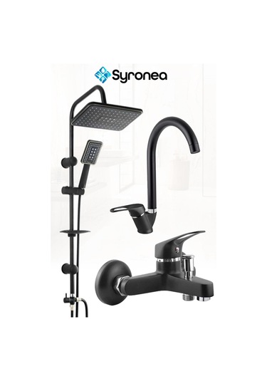 Özel Robot Yağmurlama Siyah Tepe Duş Seti Banyo Lavabo Batarya Musluk Set Siyah