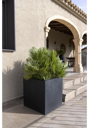 Mofiba Fiberglass Saksı Kare 35cm 35cm 35h Cm Antrasit