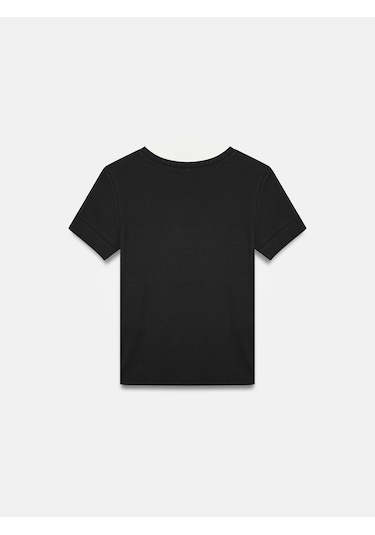 Dilvin 32637 Bisiklet Yaka T-shirt-siyah