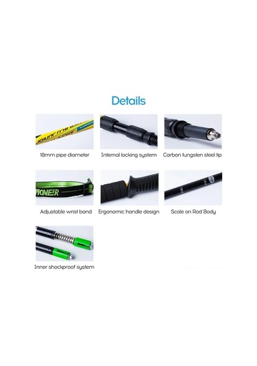 Maiyame Alüminyum Şok Emici Teleskopik Dağcılık Çubuğu - Ergonomik Kolluk, 3 Bölüm, 65-135cm, Dış Etkinlikler İçin Dayanıklı Destek Beyaz