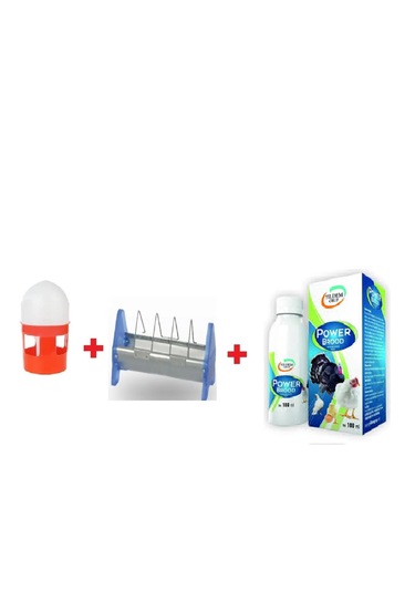 Yıldem Power Brood 100ml Güvercin Suluğu 1 Litre 15 Cm Güvercin Yemlik