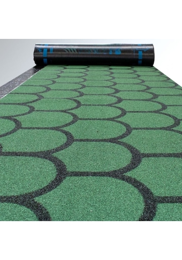 Arduazlı Kumlu Rulo Shingle Şingıl Membran, Yeşil, 4 Mm, Yonca Desen, 1 Rulo 10 M2