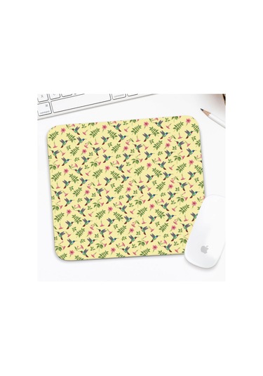 Hummingbird Desenli Mouse Pad, Kaymaz Kauçuk Taban, Su Geçirmez, Pürüzsüz Dokulu, 27x32cm-a6