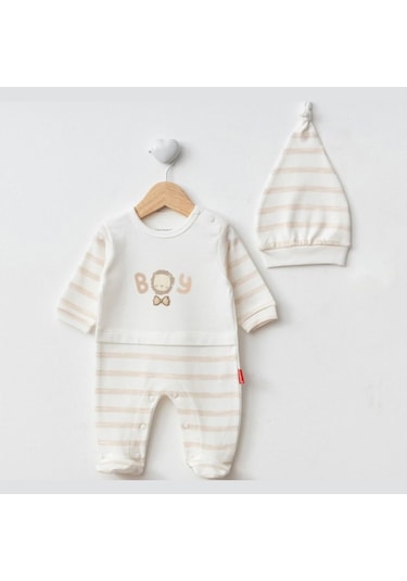 Cocopoco Şapkalı Bebek Tulumu 1072 Bej
