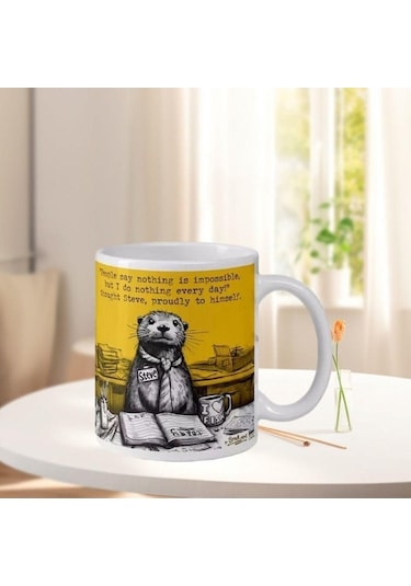 Createtech Steve Kupalar Deniz Otter Çay Bardağı - Seramik Kupa Yaratıcı Komik Kupa Diğer