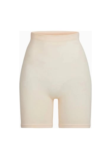 Skims Seamless Sculpt Mid - Thigh Shorts, Yüksek Bel Şekillendirici Şort Açık Bej
