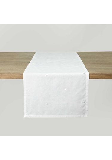 Linens Begonia 45x170 Cm Runner Optik Beyaz Beyaz
