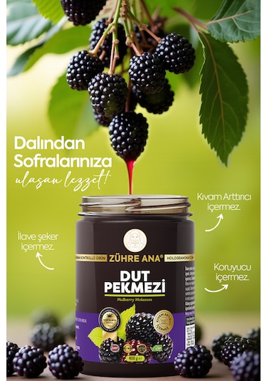 Katkısız Doğal Dut Pekmezi 400 Gr