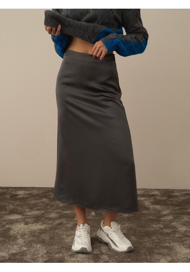 Gri Regular Fit Saten Etek 24kb22270387-055 Gri