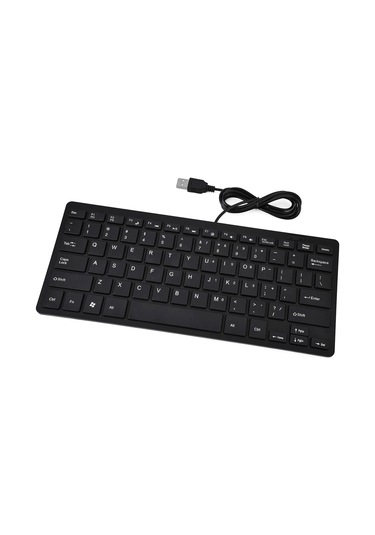 Yaozixa 78 Tuşlu Mini İnce Usb Kablolu Klavye, Oyun Ve Ofis İçin Siyah, Kararlı Aktarım, Geniş Uyum