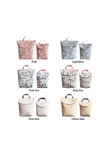 Pazly Büyük Kapasiteli Taşınabilir Bebek Bezi Çantası - Pratik Ve Şık Pembe Yıldız Desen Pembe