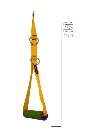 Rebuwo 3 Kademeli Ayarlanabilir Cable Cross Elciği 1 Çift - Yeşil-mor Tutacaklı Sarı Fitness Ağırlık Çekiş / Reformer Egzersiz Aparatı 44cm