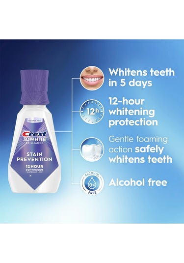 Crest 3dwhite Brilliance Stain Prevention Alkolsüz Ağız Bakım Suyu 473ml