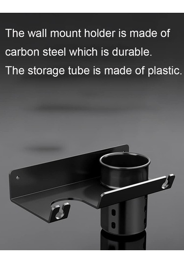 Didadodo Jl Metal Saç Kurutma Makinesi Duvara Monte Tutucu Saklama Kutusu, Küçük Tasarım Siyah