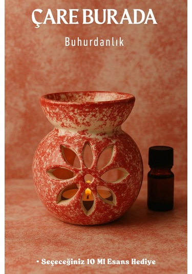 Kırmızı & Beyaz Renk Buhurdanlık Seçeneğiniz 10 Ml Esans Hediye