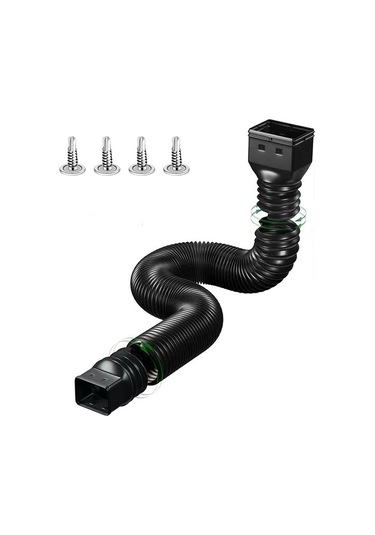 Yaozixa Ev Çatı Suyu Akıtıcı Pe Kalınlaşmış Genişletilebilir Evrensel Yağmur Suyu İletim Borusu Sokağa Taşıyıcı Siyah