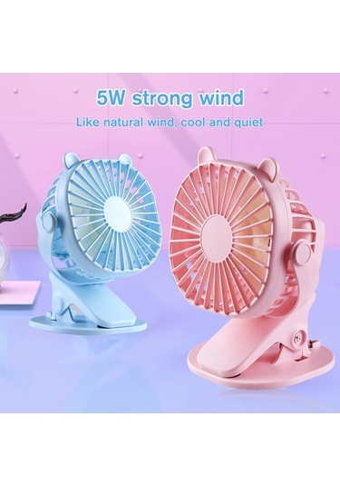 Didadodo Usb Masalı Mini Masa Vantilatörü - 3 Hızlı, 360 Dön., Taşınabilir Serinletici Pembe, 360 Dönme Pembe