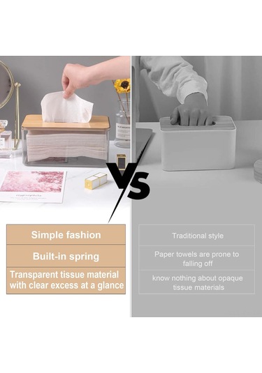 Yunboo Şeffaf Akrilik Havlu Kutusu Tutucu - Modern Mutfak/banyo Organizer - Dayanıklı Dikdörtgen Dispenser Şeffaf