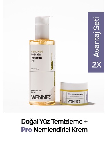 Doğal Yüz Temizleme Jeli Pro Nemlendirici Krem Avantajlı Set