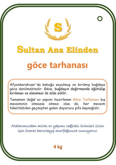 Sultan Ana Elinden Afyon Göce Tarhanası 3 KG