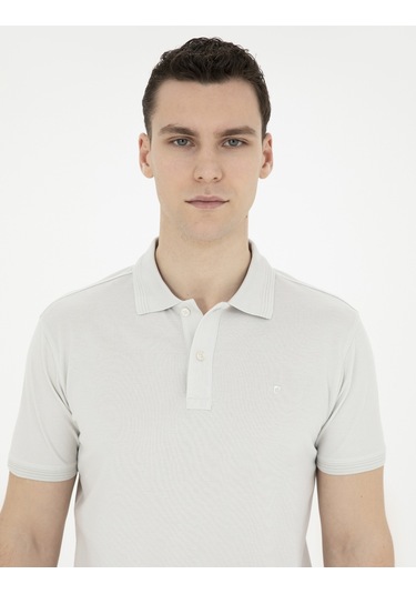 Pierre Cardin Erkek Açık Gri Tişört Basic 50280754-Vr001 Açık Gri