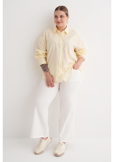Basic Pamuk Gömlek-6217 Sarı
