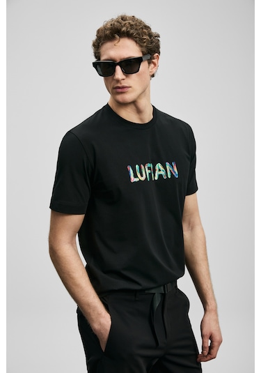Lufian Surge Modern Grafik Tişört Siyah Siyah 111020317100100