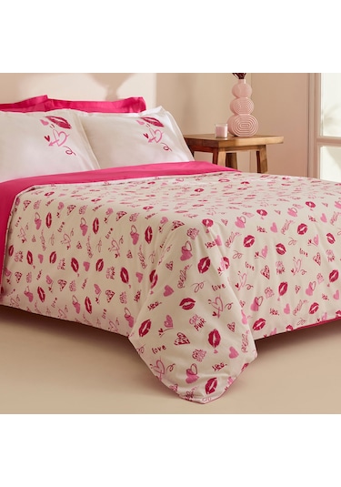 Karaca Home Luvio %100 Pamuk Çift Kişilik Nevresim Takımı Pembe Pembe