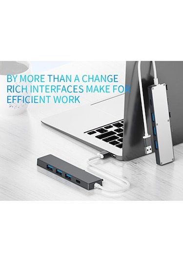 Macbook Uyumlu Usb Çoğaltıcı 4 Port 3xusb2.0 / 1xusb3a 1xtype-c P