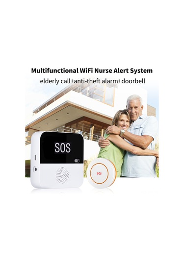 Youmex Yaşlı Çağrı Cihazı Wifi+rf Teknoloji Evde Kullanıma Uygun Akıllı Alarm İstemci İle Uyumlu Pil İle Teslim Edilir 1 Alıcı 1 Tuş