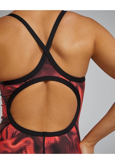 Tyr Durafast Elite Women's Diamondfit Swimsuit - Waveform Kırmızı