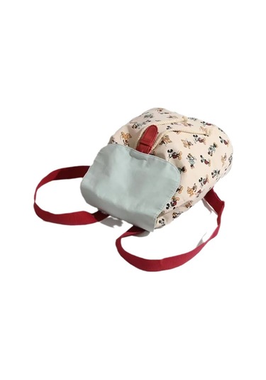 Charhp&kejnt Orijinal Niş Tasarım Mickey Mouse Sırt Çantası Şık Ve Çok Yönlü Bağcıklı Büyük Kapasiteli Okul Çantası Beyaz