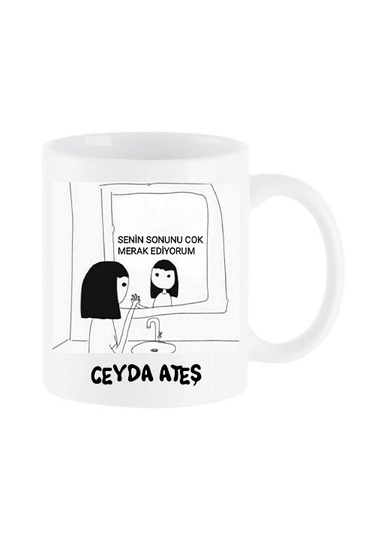Senin Sonunu Çok Merak Ediyorum Yazılı Beyaz Kupa Bardak