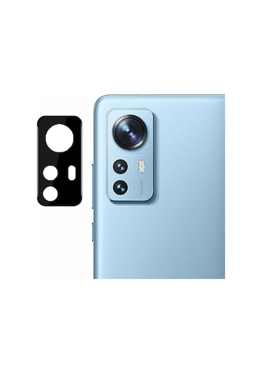 Microcase Xiaomi Mi 12 Kamera Lens Koruma Halkası - Kapalı Tasarım Siyah