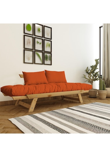 Adalar Masif Natural-turuncu Renk 2li Kanepe Cpt8171-210