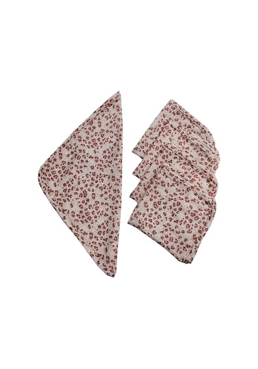 5 Adet Pembe Leopar Desen Müslin Bebek Ağız Bezi Pembe