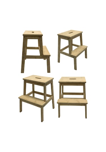 Mutfak Tabure Merdiven Bambu Naturel