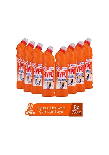 Hypo Gider Açıcı Çamaşır Suyu Çam Tazeliği 8 x 750 G