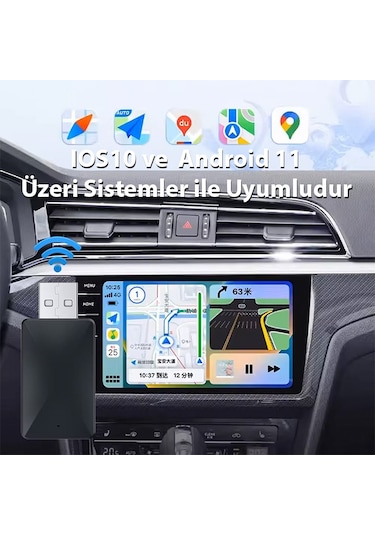 Ally Kablosuz Car Play Adaptörü Android Cihazlar Için Wireless Carplay Çevirici