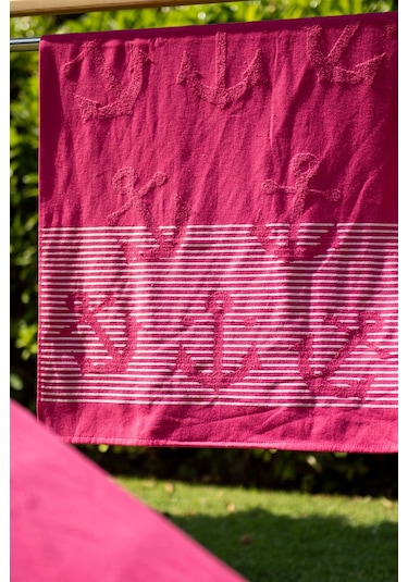Menderes Home Cotton Collection Bukle Plaj Havlusu Çapa Fuşya