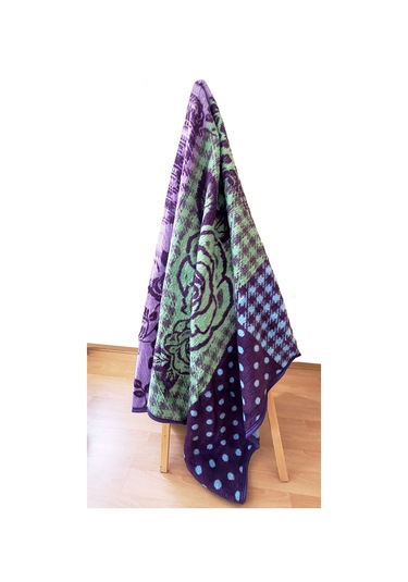 Algelsineve Rosenim Mor Peluş Akrilik Çift Kişilik Uşak Battaniye Mor